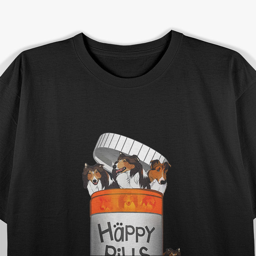 Happy Pills Rough Collie - Funny Dog Lover T-Shirt
