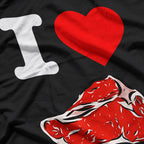 I Love Meat – I ❤️ Juicy Steak Meat Lover Premium Design T-Shirt
