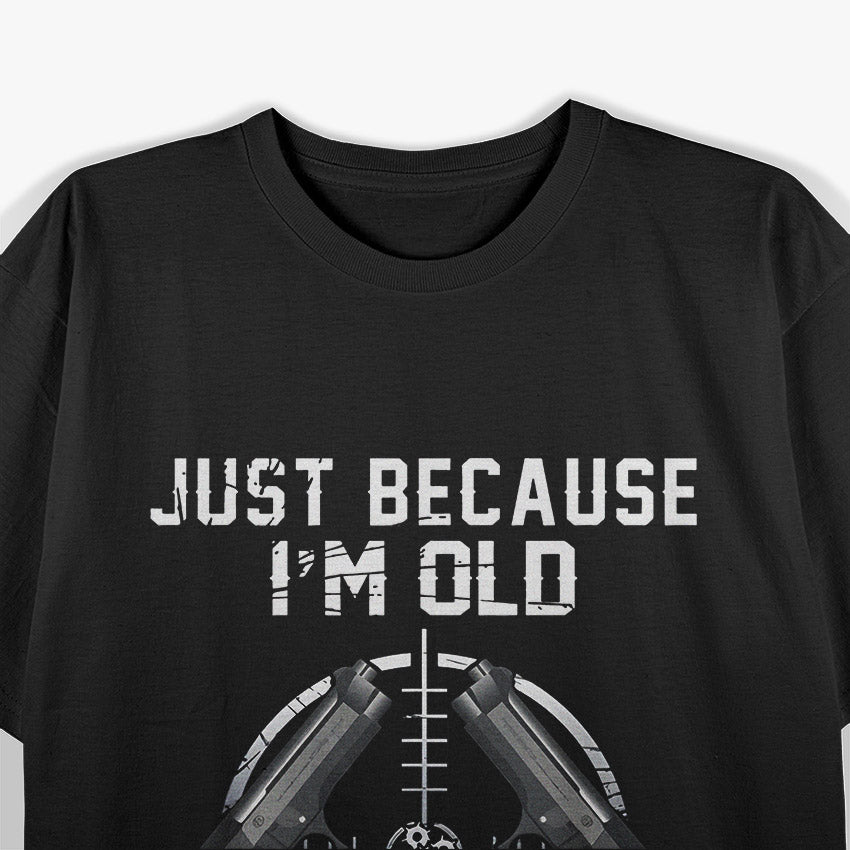 Funny Aging Humor – Out of Range Quote Graphic T-Shirt