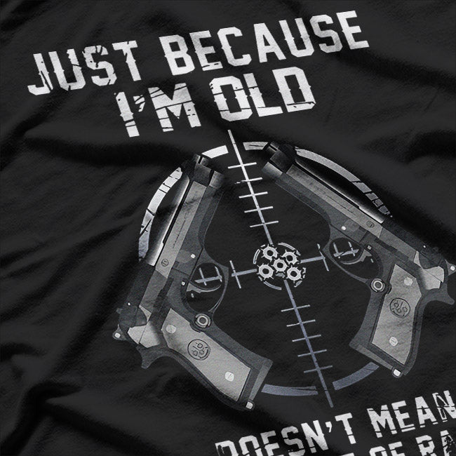 Funny Aging Humor – Out of Range Quote Graphic T-Shirt