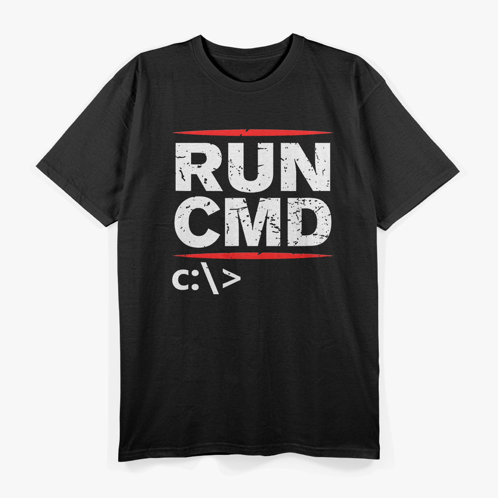 Run CMD Computer Programmer Geek T-Shirt