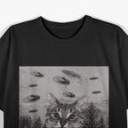 UFO Cat Funny Alien Abduction T-Shirt