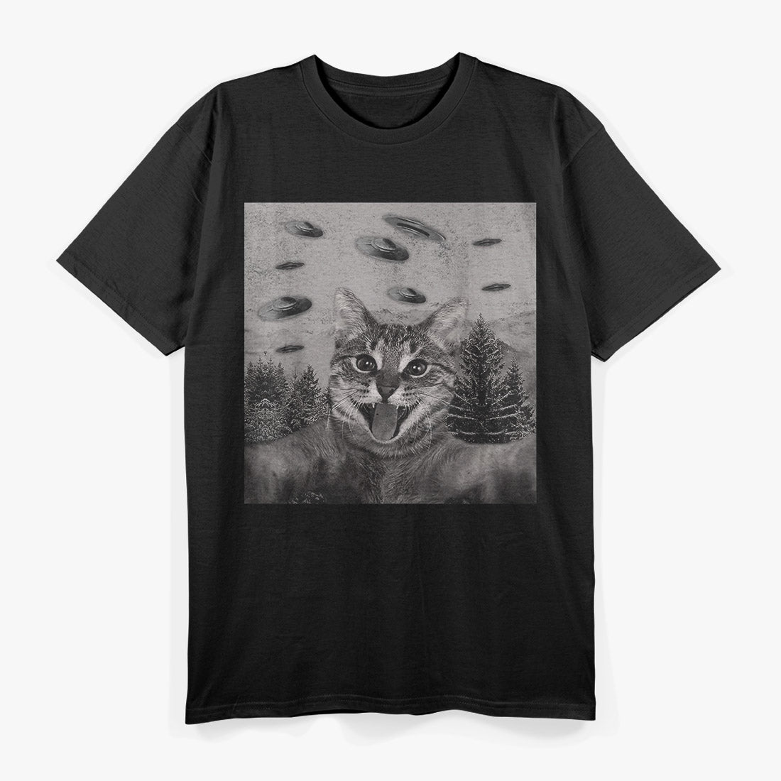 UFO Cat Funny Alien Abduction T-Shirt