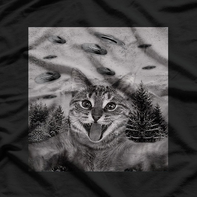 UFO Cat Funny Alien Abduction T-Shirt