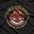 Army Medical Center Military Style Letterman Graphic T-Shirt
