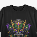 Mardi Gras Skull – Top Hat Retro New Orleans Festival T-Shirt