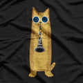 Cat Playing The Clarinet Cute Musical Kitty T-Shirt
