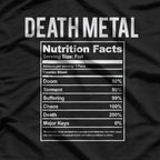 Brutal Death Metal Nutrition Facts Funny Concert Band Fan T-Shirt