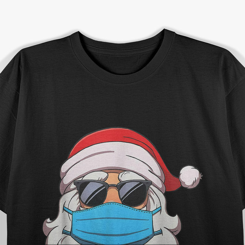 Merry Christmas Santa Mask Funny Holiday Humor T-Shirt