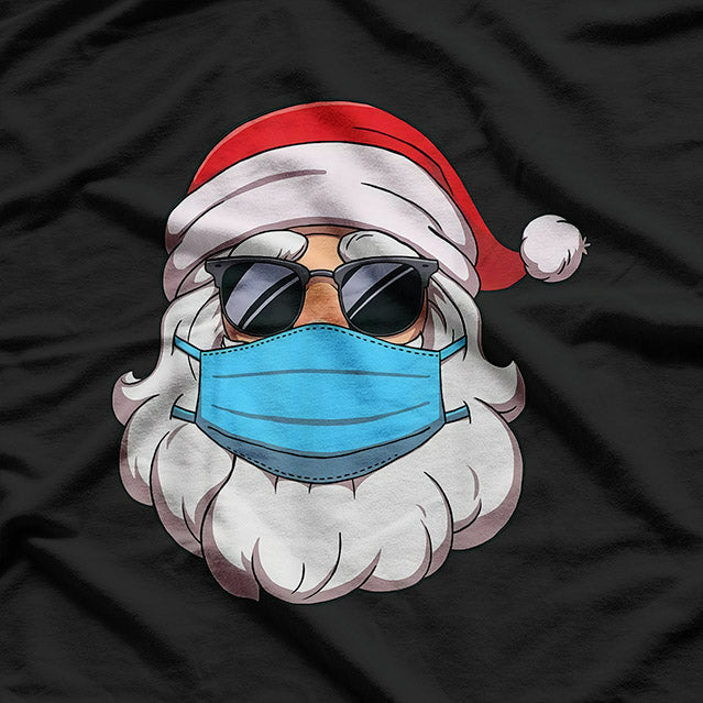 Merry Christmas Santa Mask Funny Holiday Humor T-Shirt