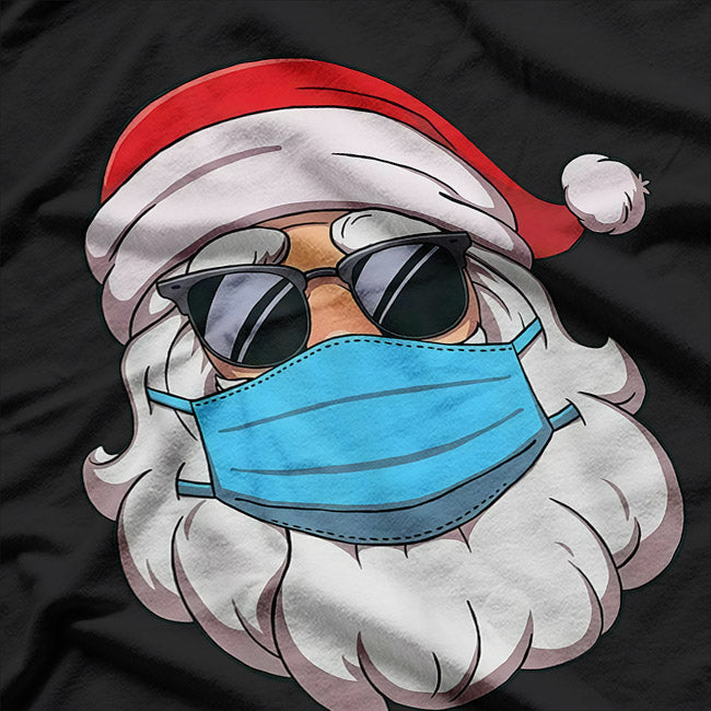 Merry Christmas Santa Mask Funny Holiday Humor T-Shirt