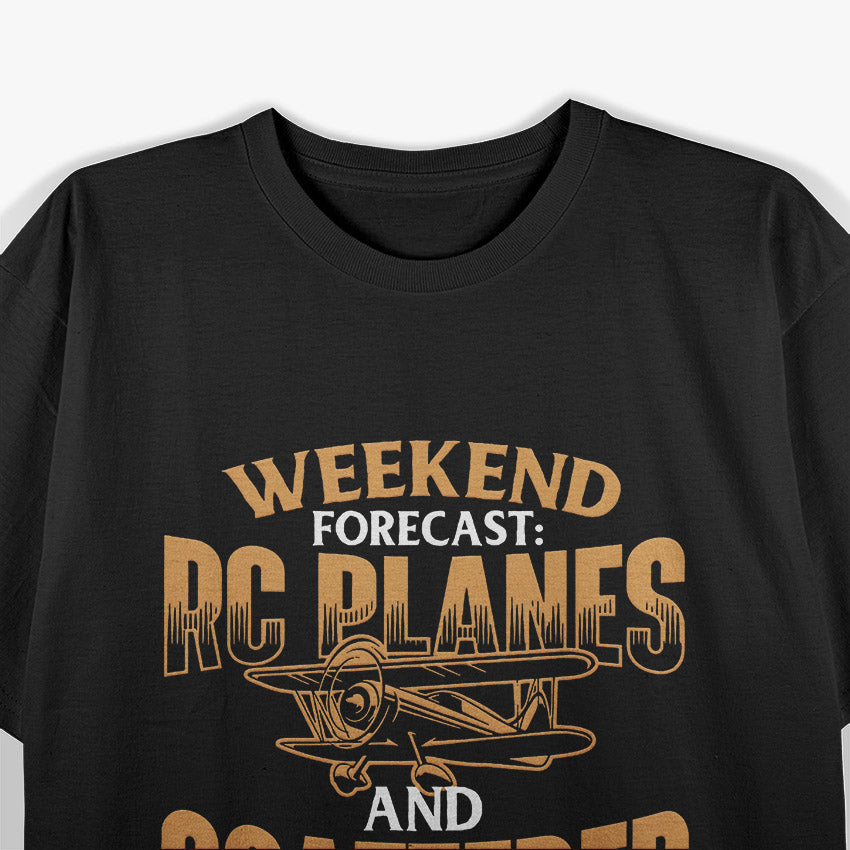 Weekend Forecast RC Planes Funny Remote Control Pilot T-Shirt
