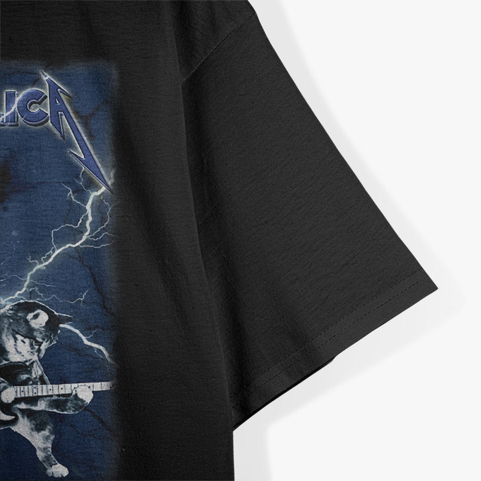Meowtallica Funny Vaporwave Cat Metal Music Animal Lover T-Shirt