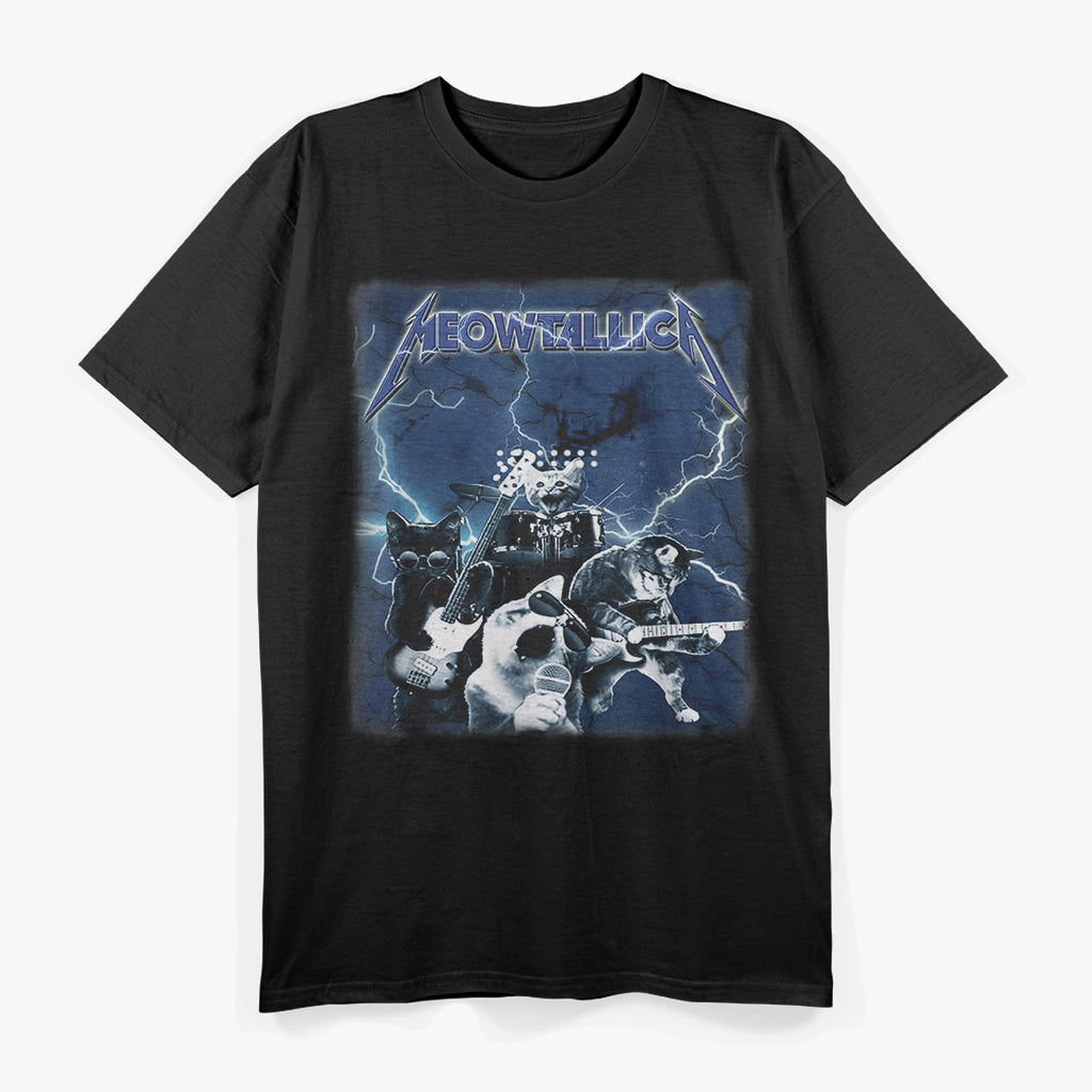 Meowtallica Funny Vaporwave Cat Metal Music Animal Lover T-Shirt