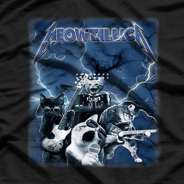 Meowtallica Funny Vaporwave Cat Metal Music Animal Lover T-Shirt