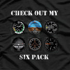 Pilot Aviation – Check Out My Six Pack Flying Airplane T-Shirt