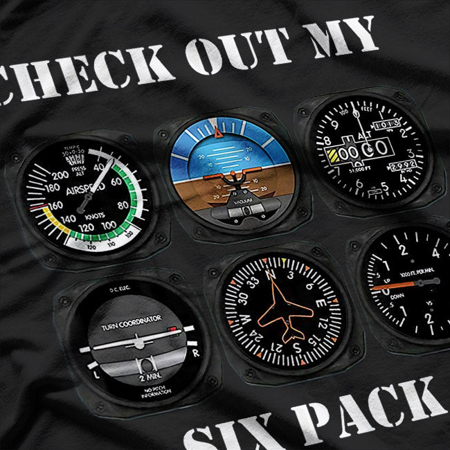 Pilot Aviation – Check Out My Six Pack Flying Airplane T-Shirt