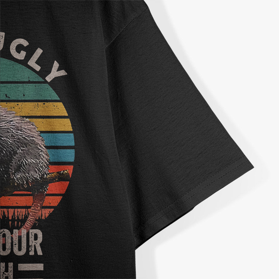 Live Ugly Fake Your Death - Funny Vintage Opossum T-Shirt