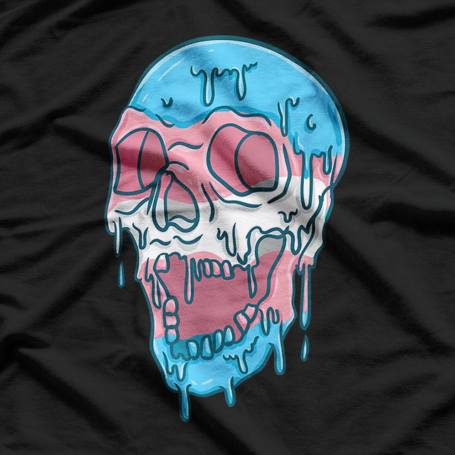 Trans Pride Skull - Dripping Colors Edition T-Shirt