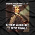 Defend Your Rights Funny Voltaire Meme Free Speech Quote T-Shirt