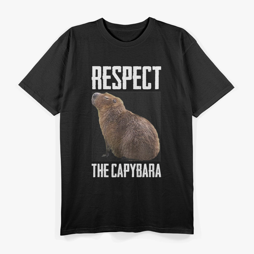 Respect the Capybara Funny Animal Meme T-Shirt