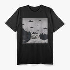 Alien Cat Abduction: Funny UFO Space Kitty T-Shirt