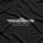 USS Yorktown CV-5 WWII Aircraft Carrier Military T-Shirt