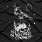 Black Crow Raven Skull Gothic Dark Art T-Shirt