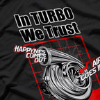 In Turbo We Trust – Car Boost Racing T-Shirt