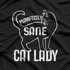 Purrfectly Sane Cat Lady Funny Cat Lover T-Shirt