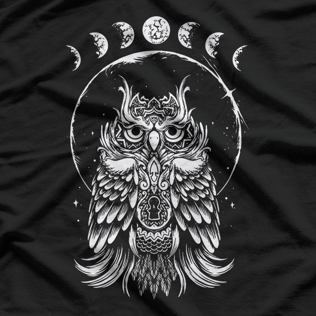 Owl & Moon Phases: Witchcore Mystical Aesthetic T-Shirt