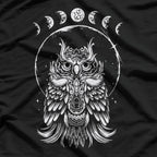 Owl & Moon Phases: Witchcore Mystical Aesthetic T-Shirt