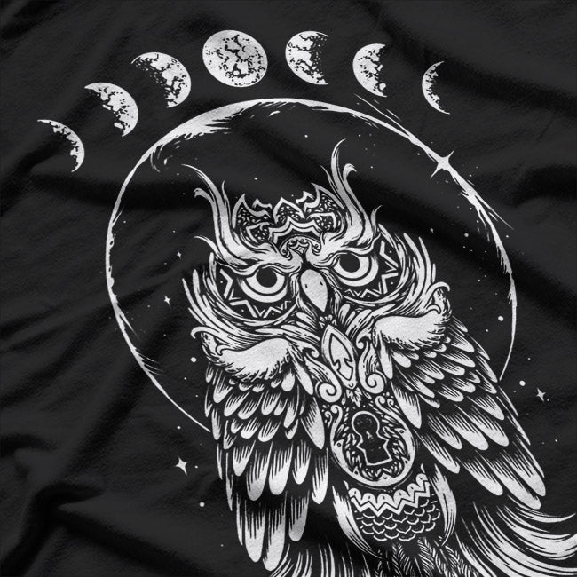 Owl & Moon Phases: Witchcore Mystical Aesthetic T-Shirt