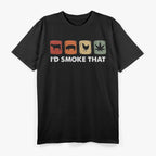 I’d Smoke That – Funny Meat BBQ Smoker Leaf Graphic T-Shirt