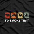 I’d Smoke That – Funny Meat BBQ Smoker Leaf Graphic T-Shirt