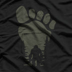 Sasquatch Or Bigfoot In The Forest Footprint T-Shirt