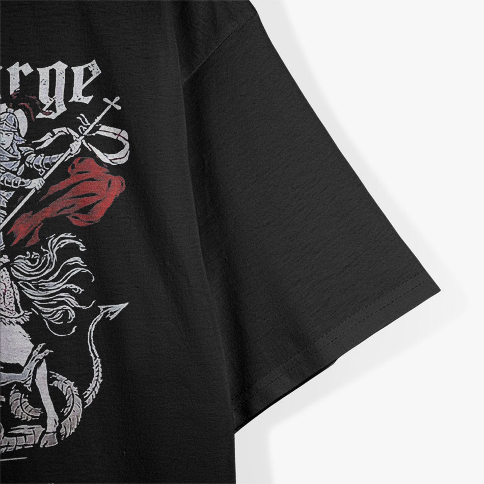 Medieval Knight vs Dragon Wall Art Print T-Shirt