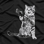 Gun Kitty Funny Cat Lover Tactical Meme Cool Pet Gift T-Shirt