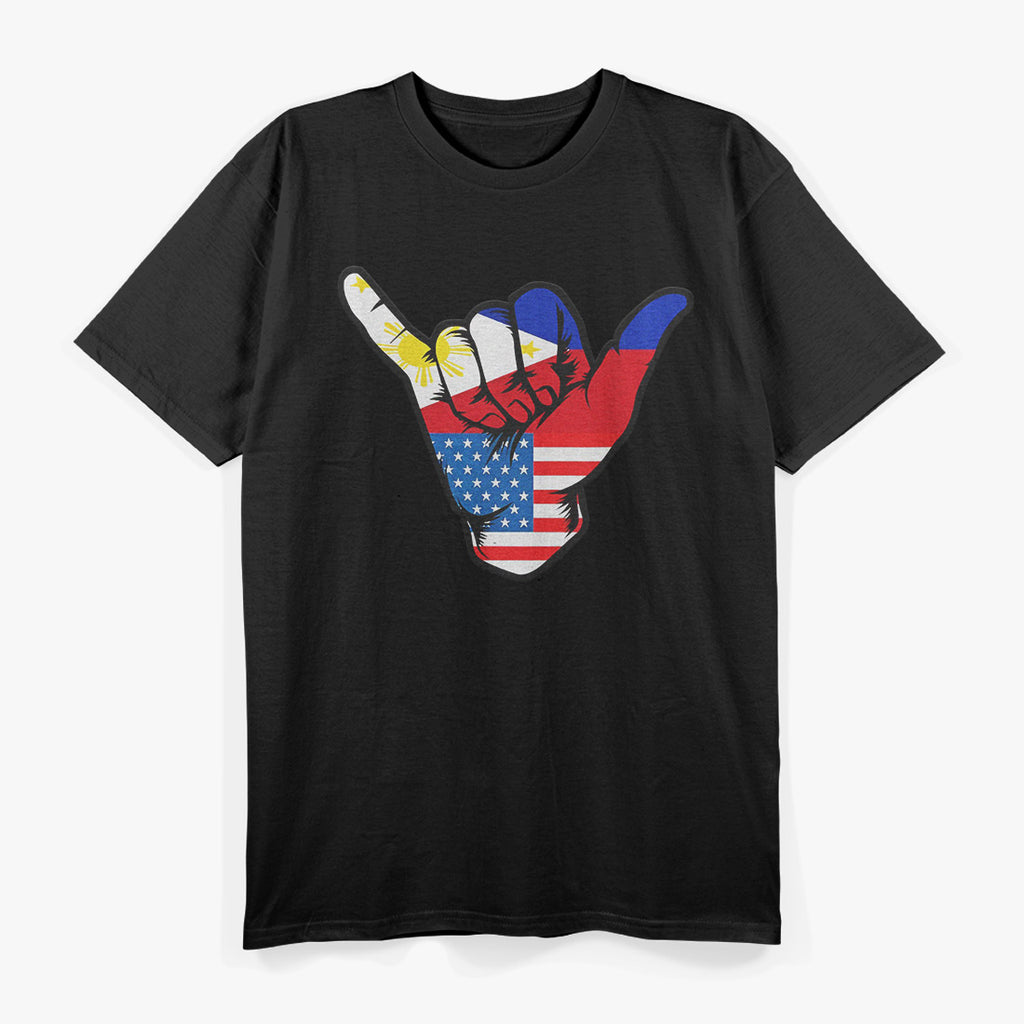 Half Filipino American Philippines USA Flag Pride T-Shirt