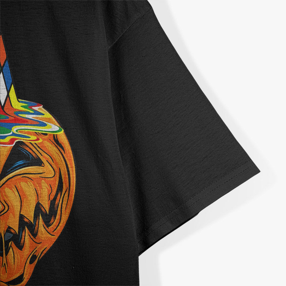 Melting Cube & Skull: Rubik’s Player Style T-Shirt