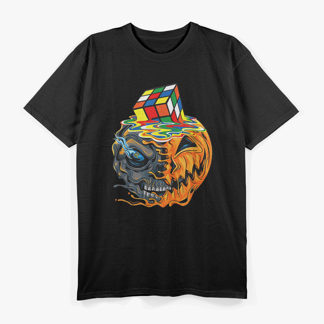 Melting Cube & Skull: Rubik’s Player Style T-Shirt