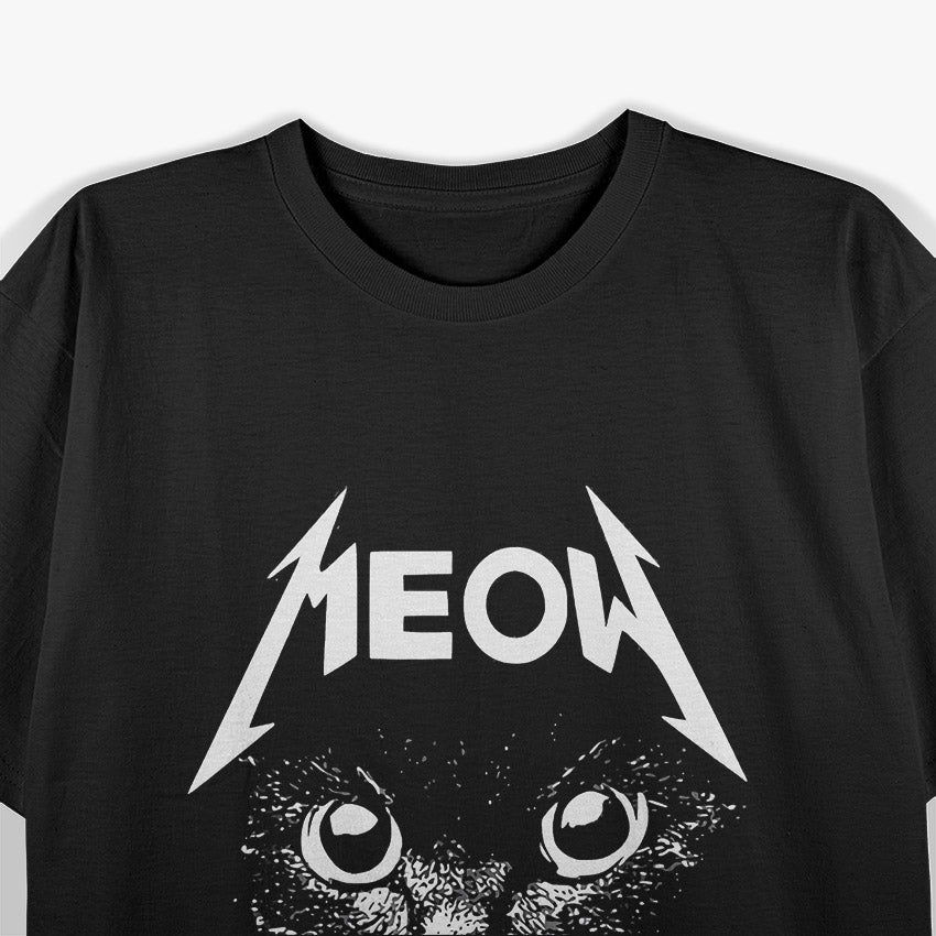 Meowtal – Black Cat Rocker Metalhead T-Shirt