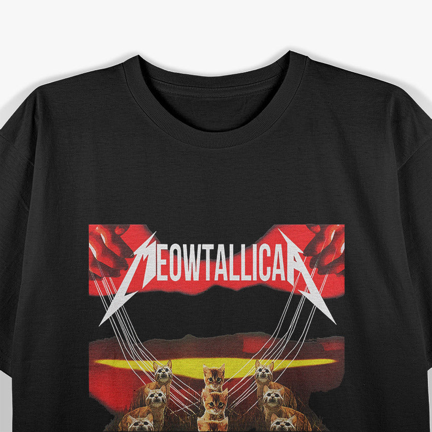 Meowtallica: Master of Paws – Funny Metal Cat T-Shirt