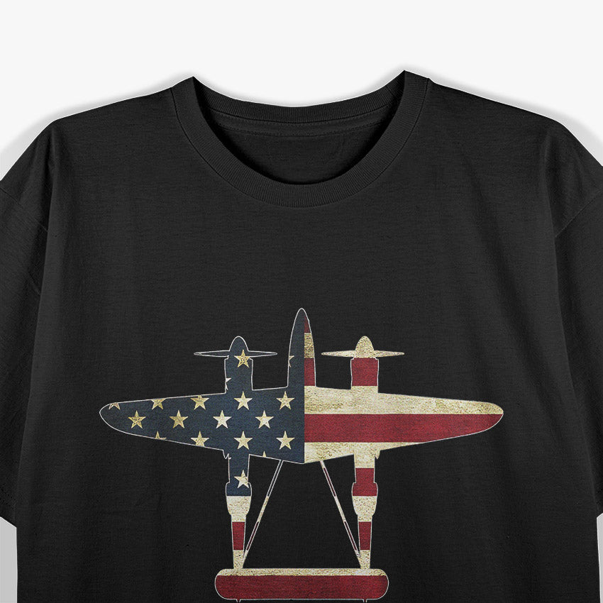 Retro USA Aircraft – Warbird Military Aviation T-Shirt