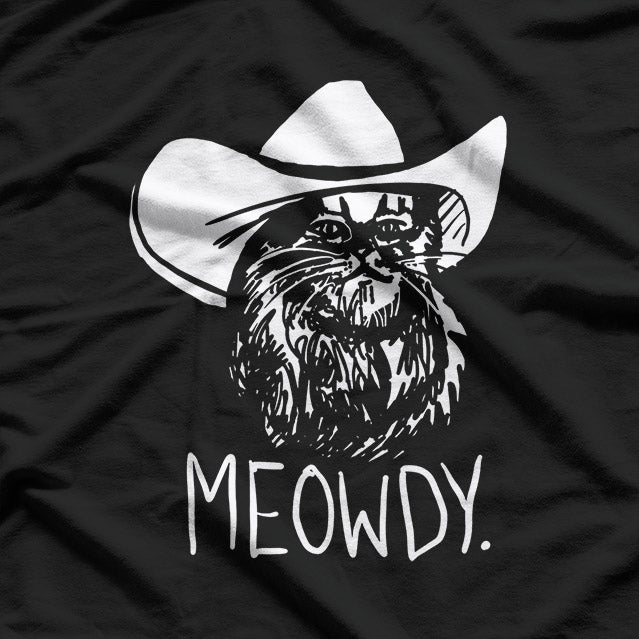 Meowdy Texas Cat Funny Cowboy Western Country Rodeo Meme T-Shirt