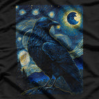 Raven Starry Night Style – Van Gogh Crow Lover Aesthetic T-Shirt