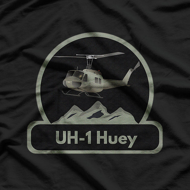 White Design UH-1 Huey Helicopter Veteran Military Gift T-Shirt