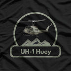 White Design UH-1 Huey Helicopter Veteran Military Gift T-Shirt