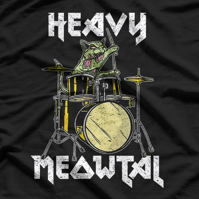 Heavy Meowtal Funny Death Metal Cat Rock Band T-Shirt