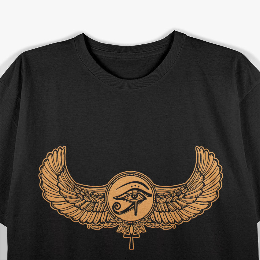 Winged Eye of Ra Ancient Egyptian Hieroglyphic Symbol T-Shirt